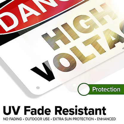 Danger High Voltage Sign, 7x10 Inches, Rust Free .040 Aluminum, Fade - size: 7x10 - Aluminum