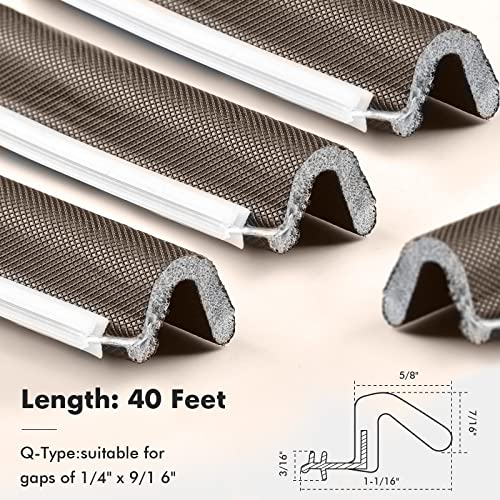 BBTO Weather Stripping Door Window Seal V-Shaped Foam Kerf,40 Feet,Brown - color: Brown, size: 40 Feet
