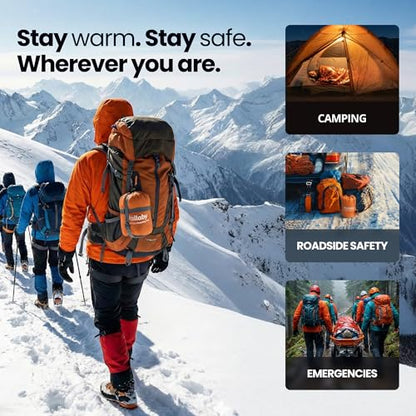 Wallaby Emergency Mylar Sleeping Bags, Bivy Sack, Whistle - color: Orange