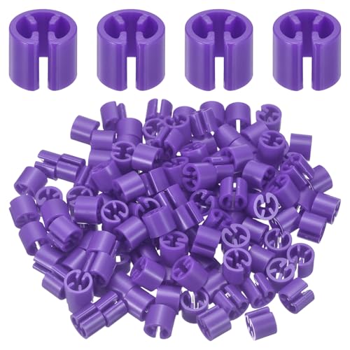 uxcell 120Pcs Clothes Hanger Size Markers,Fit 3-5mm Rod Tags,Purple - color: Purple