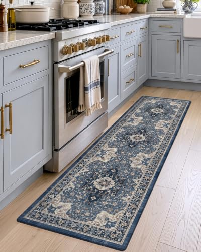 DEXI Kitchen Floor Mats Cushioned Anti Fatigue Runner Rug 23x86 Blue - color: Blue, size: 87"L x 24"W x 0.4"Th