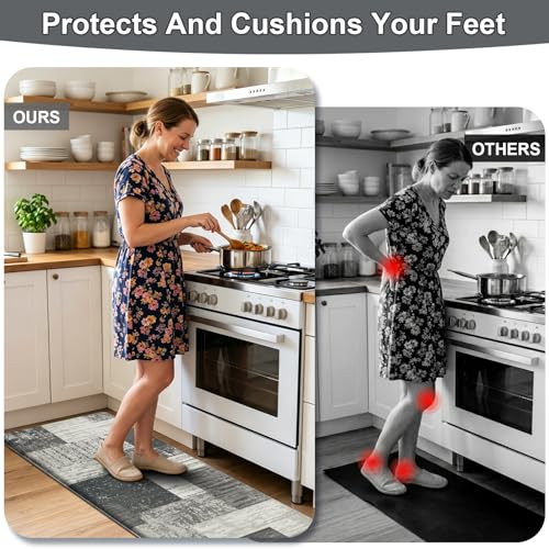 LOKHOM Kitchen Floor Mat, Cushioned Anti Fatigue Runner Rug 24x59 Grey - color: Grey