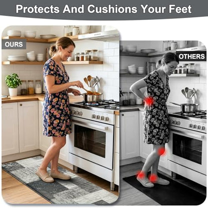 LOKHOM Kitchen Floor Mat, Cushioned Anti Fatigue Runner Rug 24x59 Grey - color: Grey