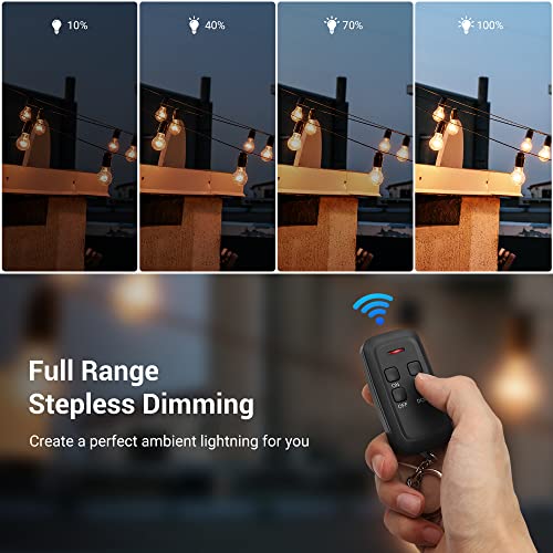 DEWENWILS Outdoor Dimmer for String Lights, 100FT Remote Switch Range