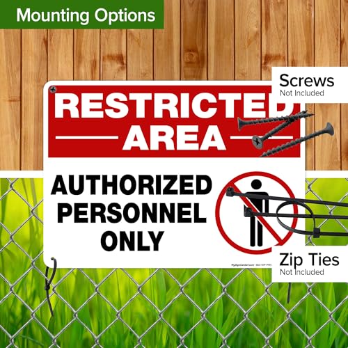 Restricted Area Authorized Personnel Only Sign, 10x14 Inches, Rust Free - size: 10x14 Aluminum