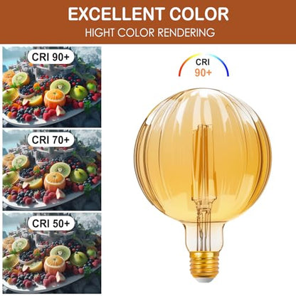 4W Filament 2700K Warm Lights,Non-Dimmable E26 Lamp Base,1-Pack - color: Golden Melon Warm White(non-dimmable)