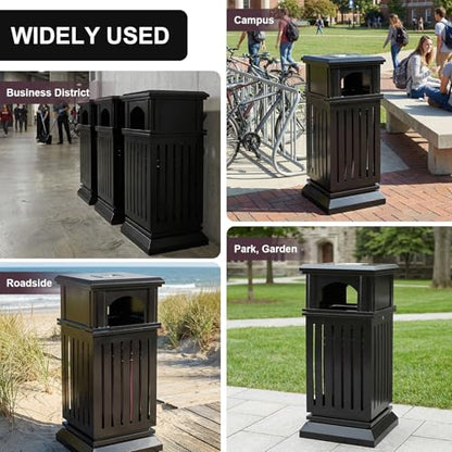 Commercial Trash Can with Removable Inner Bucket & Lid Side Opening Waste Bin Large Capacity for Home/Office/Restaurant/Restroom