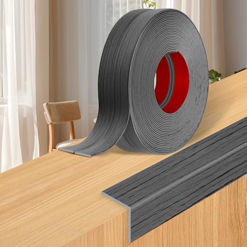 Wall Corner Protector Moulding Trim Peel and Stick - color: Deep Gray Wood, size: 2.4 In x 40 Ft