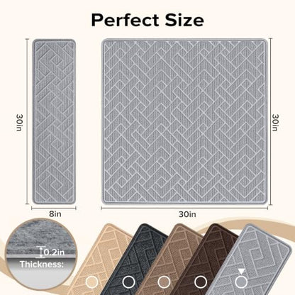 Non Slip Stair Treads for Wooden Steps, 15 Pack 8"x30", Light Grey - color: Light Grey, size: 8" x 30"