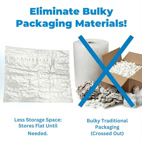 20 Pack Quick Inflatable Protective Bags for Picture Frames up to 11x14 – Lightweight Bubble Air Cushion Packing Sleeves, Secure Shipping Bags, Reusable Inflatable Protection with Hand Pump - size: Frame 11x14"