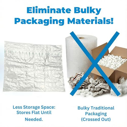 20 Pack Quick Inflatable Protective Bags for Picture Frames up to 11x14 – Lightweight Bubble Air Cushion Packing Sleeves, Secure Shipping Bags, Reusable Inflatable Protection with Hand Pump - size: Frame 11x14"