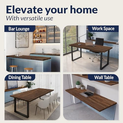 Howizz 72 x 30 in. Solid Wood Table Top, Dark Walnut Stained Acacia Desktop for Standing Desk/Office Tabletop/Countertop, 1in. Thick - color: 2 - Dark Walnut, size: 72"L x 30"W x 1"Th