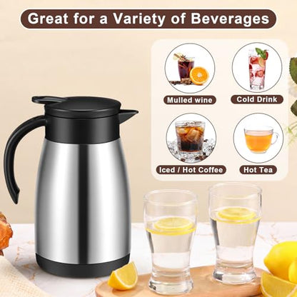Norme 2 Pcs Thermal Coffee Carafe Creamer, Black, Silver, 25 oz - color: Black, Silver, size: 25 oz