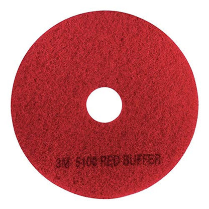 3M Red Buffer Pad 5100, 18 in, 5/Case - size: 18 inches