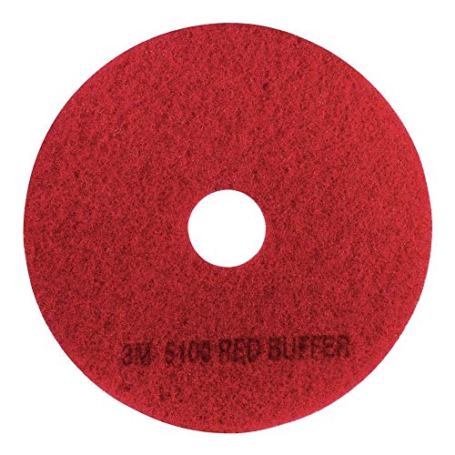 3M Red Buffer Pad 5100, 18 in, 5/Case - size: 18 inches