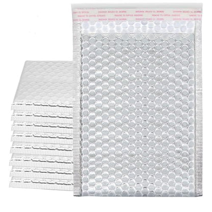 50 Pack 7 x 9 Inch Metallic Bubble Mailers, Silver Padded Mailing Envelopes, Foil Self Seal Padded Envelopes for mailing, packing - color: Silver, size: 50 Pack 7 x 9 Inch