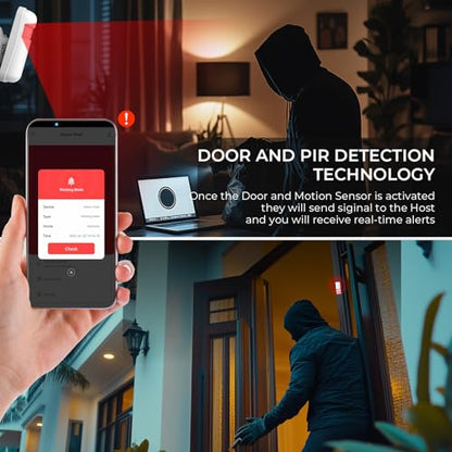 PGST A519W Home Alarm System with Door Sensors,PIR Motion Detectors - color: A519W-US-G