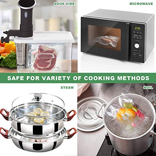 7" x 9.8" Vacuum Sealer Bags,Heavy Duty Pre-Cut Design Commercial Grade Food Sealable Bag for Heat Seal Food Storage,Smell Proof Bags Boilsafe to 280°F Freezable, Resizable,Reuseable (100Pcs) - size: 7 x 9.8 Inch 100 Pcs