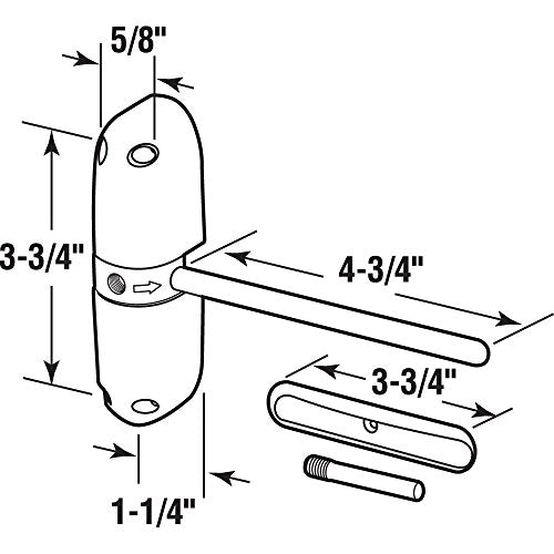 Prime-Line KC10HD Safety Spring Door Closer, White, 4-1/4 In.