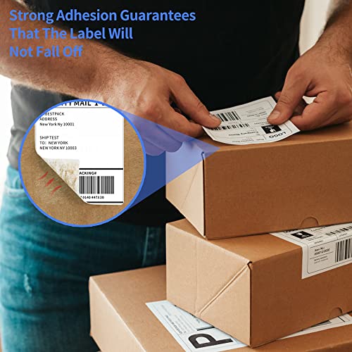 4" x 6" Fanfold Direct Thermal Labels, 8000 Total 8 Stacks, White Perforated Shipping Labels Compatible with Zebra, Elton Printers - size: 1000 Labels/Stack, style: 8 Stacks