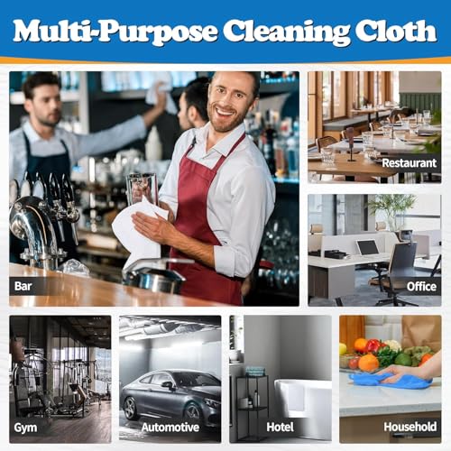 12 Pack Microfiber Cleaning Cloth, Shop Towels Bulk, Microfiber Towels for Cars, Lint Free, Scratch-Free Cleaning Cloths, Cleaning Rags for Housekeeping, 11.5 x 11.5 inch