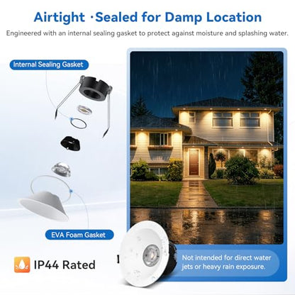 CycevSun 4 Inch Anti-Glare LED Recessed Downlight COB Spotlight, 6-Pack - color: White, size: 4 Inch