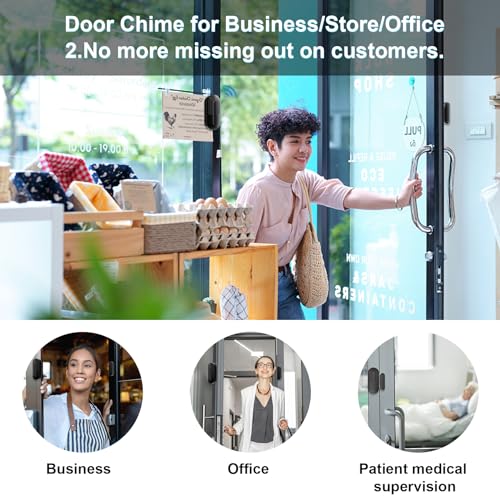 SanJie Door Chime Alarm When Open for Kids Safety, Home and Business - color: 3 Sensors + 1 Receivers Black
