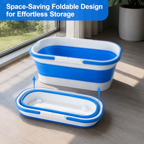 Window Cleaning Kit, Window Washing Kit with 3 Gallon Collapsible Bucket, 14-Inch Squeegee & 15-Inch Scrubber, 76-Inch Extendable Pole, Window Washing Equipment for Home & Commercial (76 inch)