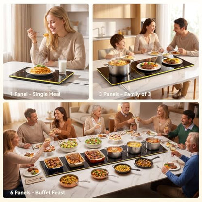 Commercial Electric Warming Tray for Buffet - Independent Temp 6 in 1 Black - color: 6-black