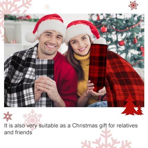 Preboun 24 Pack Bulk Christmas Fleece Throw Blankets, Striped Plaid - style: Striped Plai