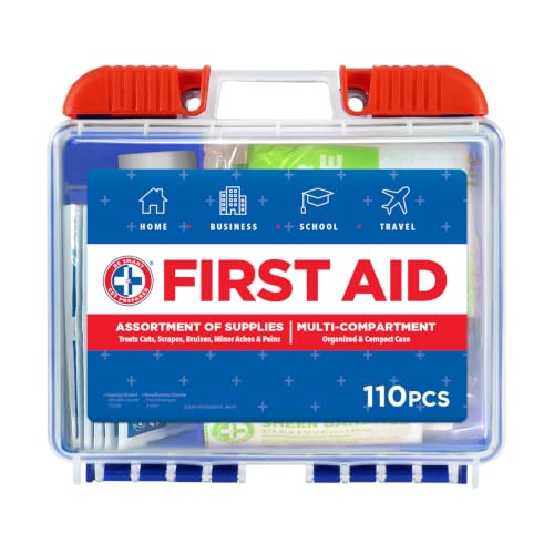 Be Smart Get Prepared 110 Pc First Aid Kit - Home, Car, Office, Travel, FSA - size: 110 Piece Set