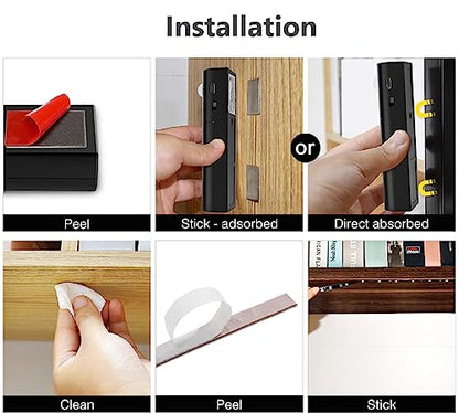 WOBANE Motion Sensor Closet Strip Lights, Rechargeable White LED Lighting - color: White, size: 2*6.56ft Black