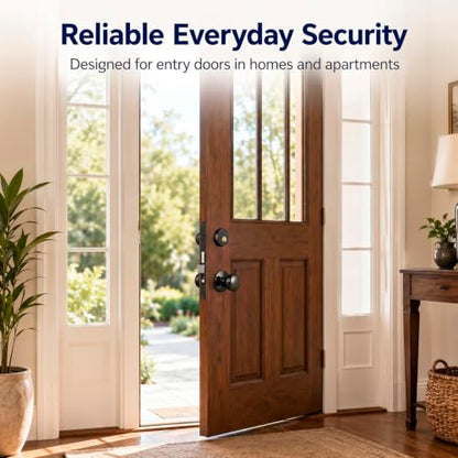 Tandefio 1 Set Double Cylinder Mortise Lock, Right Hand, Black - color: Black, style: Right Hand