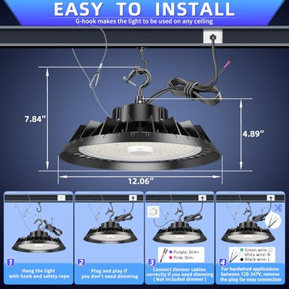 240W UFO LED High Bay Light 36000LM 5000K AC100-277V - color: 5000K, size: 240W-1Pack