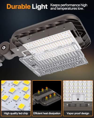 150W LED Parking Lot Light: 22500LM 5000K Slip Fitter Pole Mount - size: 150W