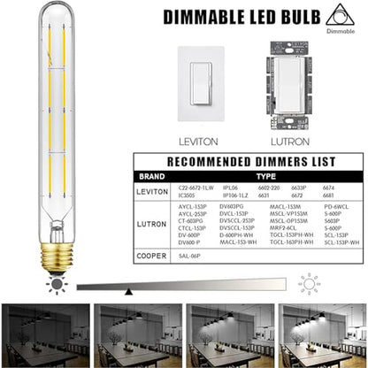 8.9 Inch E26 LED Light Bulb 8W Dimmable E26 Tubular Bulb 75 Watt - color: 8w=75w Cool White 5000k