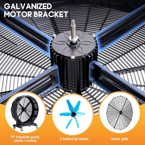 Albott 48 Inch Industrial Drum Fan with Wheels, 17,660 CFM High Velocity - size: 48 Inch
