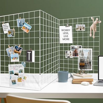 Grid Wall Panels 3 Pcs, Commercial Grade Gridwall Panels, Metal Grid Wall Panel Display Stand, You Can DIY 6 Pack 2'x3' or 3 Pack 2'x6', White - color: White