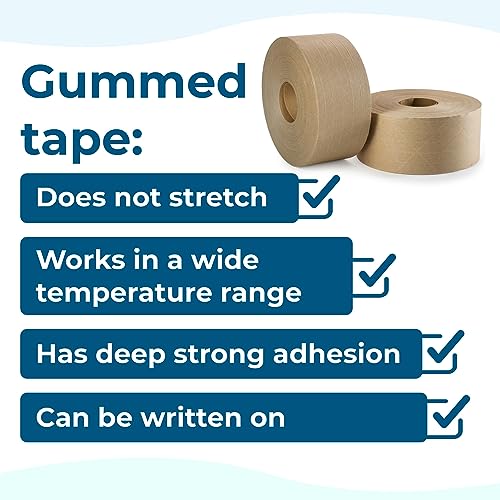 IDL Packaging 2.83" x 450 feet Reinforced Water-Activated Kraft Gummed Tape 30lb Thickness (Pack of 4) - Secure Paper Packing Tape for Secure Carton Sealing - Heavy-Duty for All Conditions, Brown - size: Pack of 4