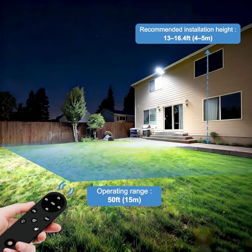 Kekeou 100W Dusk to Dawn LED Flood Light with Remote, 6500K Security Lights - size: 100W-Arm