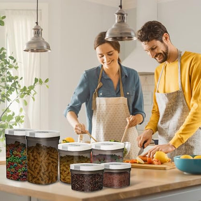 LANGMINGDE 4PCS Coffee Storage Containers, BPA Free Plastic Kitchen Canisters Set for Ground Coffee, Spices, Herbs, Candy, Snacks, FA-G310074 - color: (Transparent Gray)2x1300ml+2x800ml≈ 2x32oz+2x20oz