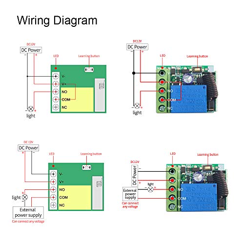 DC 12V 1CH RF Wireless Relay Module Remote Control Momentary Switch - color: 1relays(Updated)