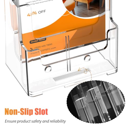 FUCDTEFC Acrylic Brochure Holder 8.5x11, Clear 3 Tier Magazine Holder Brochure Display Stand with Removable Divider for 4 x9 Inch Literature Pamphlet Flyer Holder for Wall Mount or Countertop - size: 3-Tier Brochure Holder