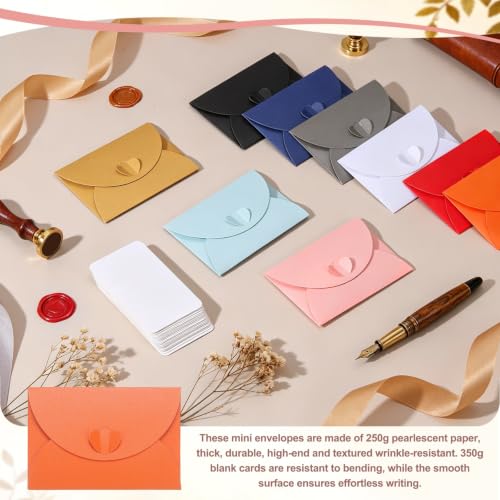 PATIKIL Gift Cards Envelopes (4.1"x 2.8",Orange Red) Mini Heart Clasp 12PCS - color: Orange Red