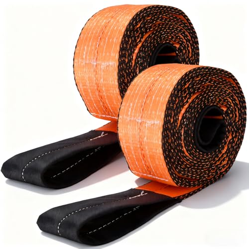 2PCS 3" x10Ft Lift Sling Straps 28000LBS Heavy Duty Tow Strap