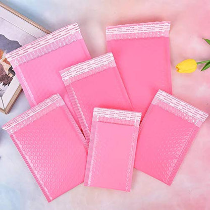 25 Pack Small Poly Bubble Lined Mailers Padded 5x7 Inches Pink Shipping Envelopes Self Seal Mailer Waterproof, Shockproof and Dustproof(Pink 5x7 Inches-25pcs)