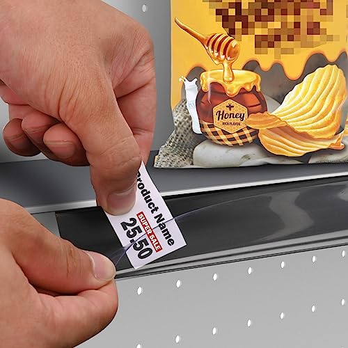 Shelf Label Strips 48" 50 Pack Self Adhesive 1.25”H Price Tag Holder Clear