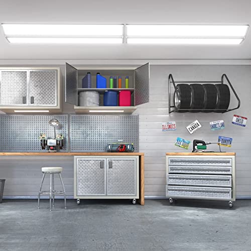 AntLux 72W 4FT LED Wraparound Office Light, Ultra Slim LED Garage Shop Lights Flush Mount, 8000 Lumens, 4000K, No Glare, 4 Foot Wrap Puff Ceiling Lighting Fixture, Fluorescent Tube Replacement, 4 Pack