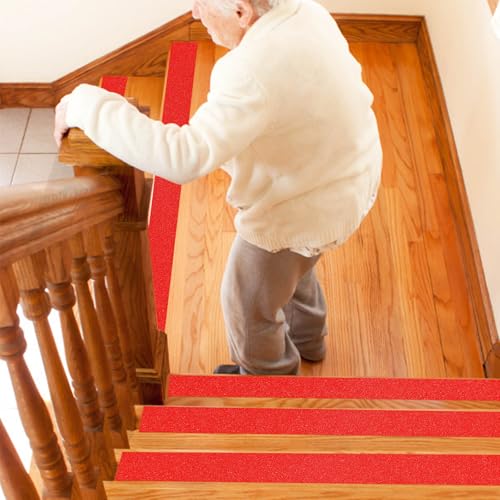 BOMEI PACK Anti Slip Traction Tape,4 Inch x 33 Ft,Heavy Duty Non Slip Tape,Grip Tape for Stairs, Tread Step, Indoor & Outdoor Use,Waterproof Stairs Non Skid Treads (Red) - color: Red