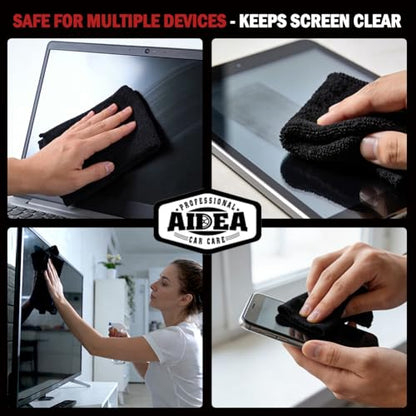 AIDEA Microfiber Cleaning Cloth Black 50PK, Cleaning Rags 12×12" - color: Black, size: 50PK